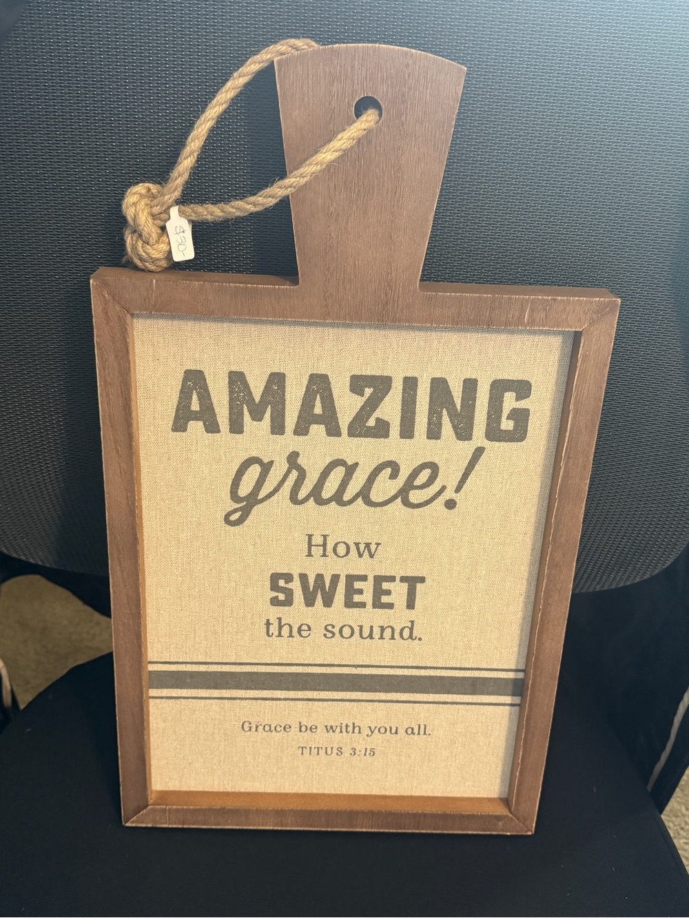 Amazing Grace Framed Wall Plaque - Brown Wood